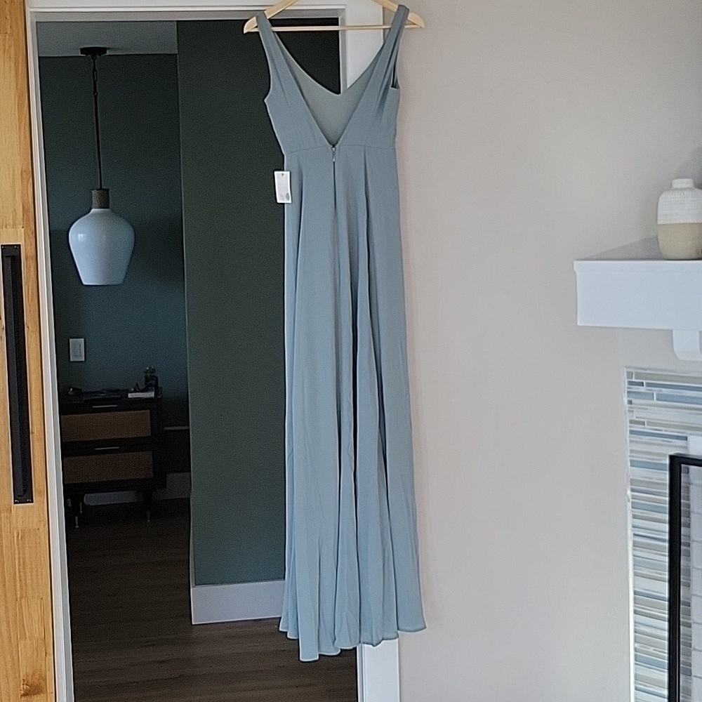 Show Me Your Mumu Jenn Maxi Dress Silver Sage Crisp NWT - Picture 7 of 11